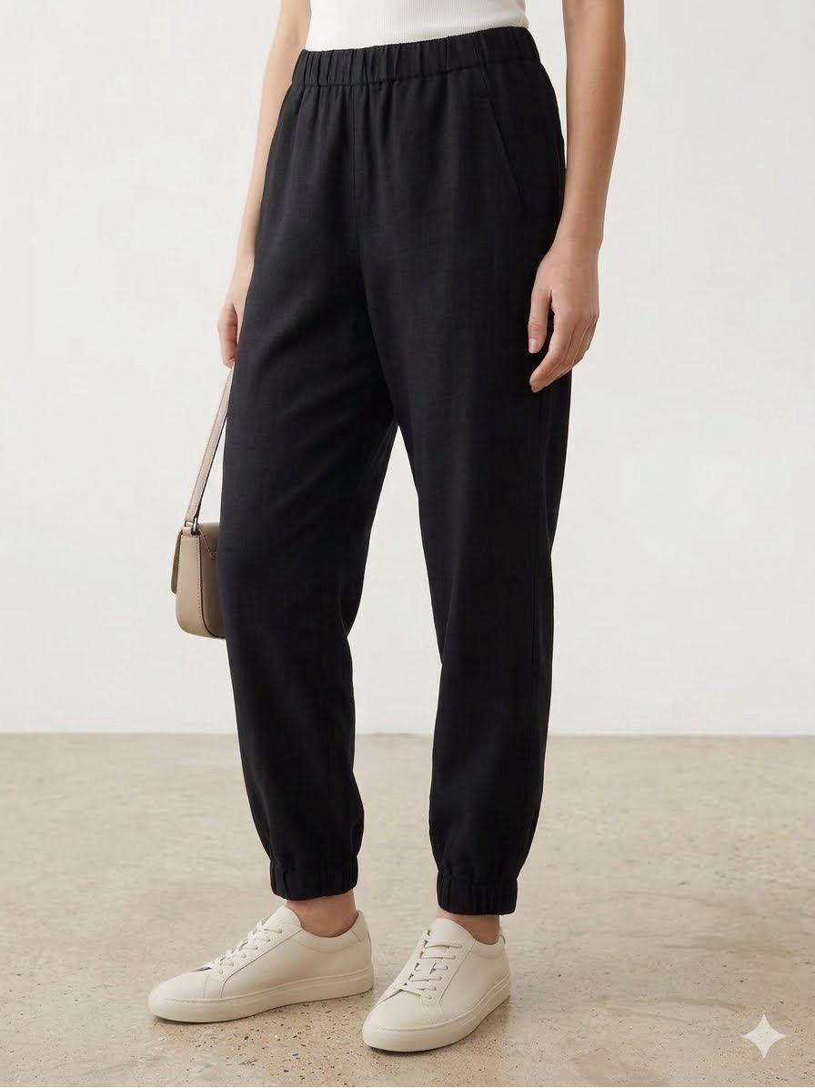 Aritzia Babaton Black Triacetate Elastic Waist Joggers Pants Trousers M Sbc1